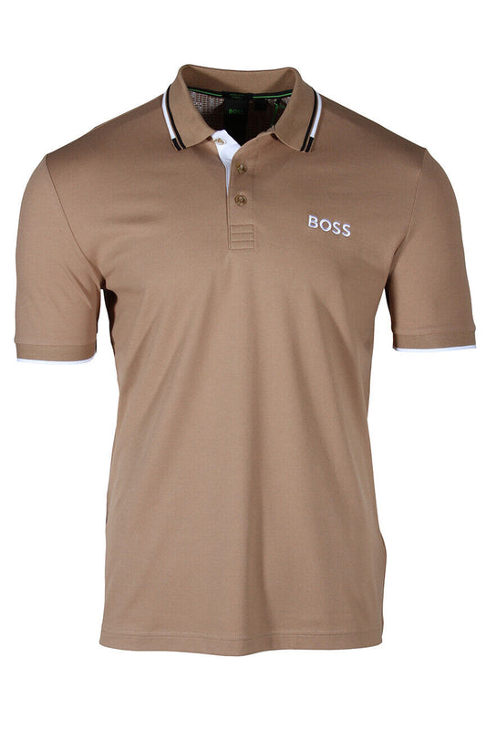 HUGO BOSS Paddy Pro Men’s Regular Fit Polo Shirt in Medium Beige 50469102 260