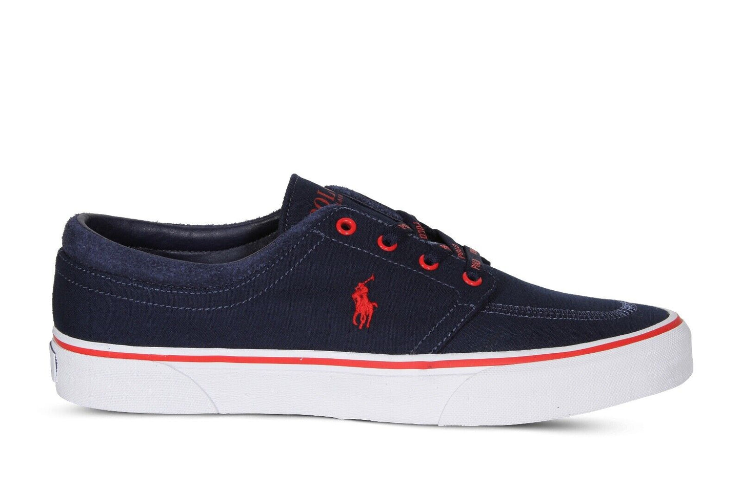 Polo Ralph Lauren Faxon X Men’s Canvas Sneakers in Navy and Red 816841214003