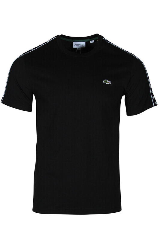 Lacoste Men's Cotton Jersey Logo Stripe T-Shirt in Black TH7404-51 031
