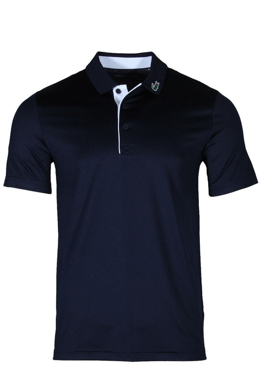 Lacoste Sport Men's Jersey Golf Polo Shirt in Navy Blue and White DH3982-51 525