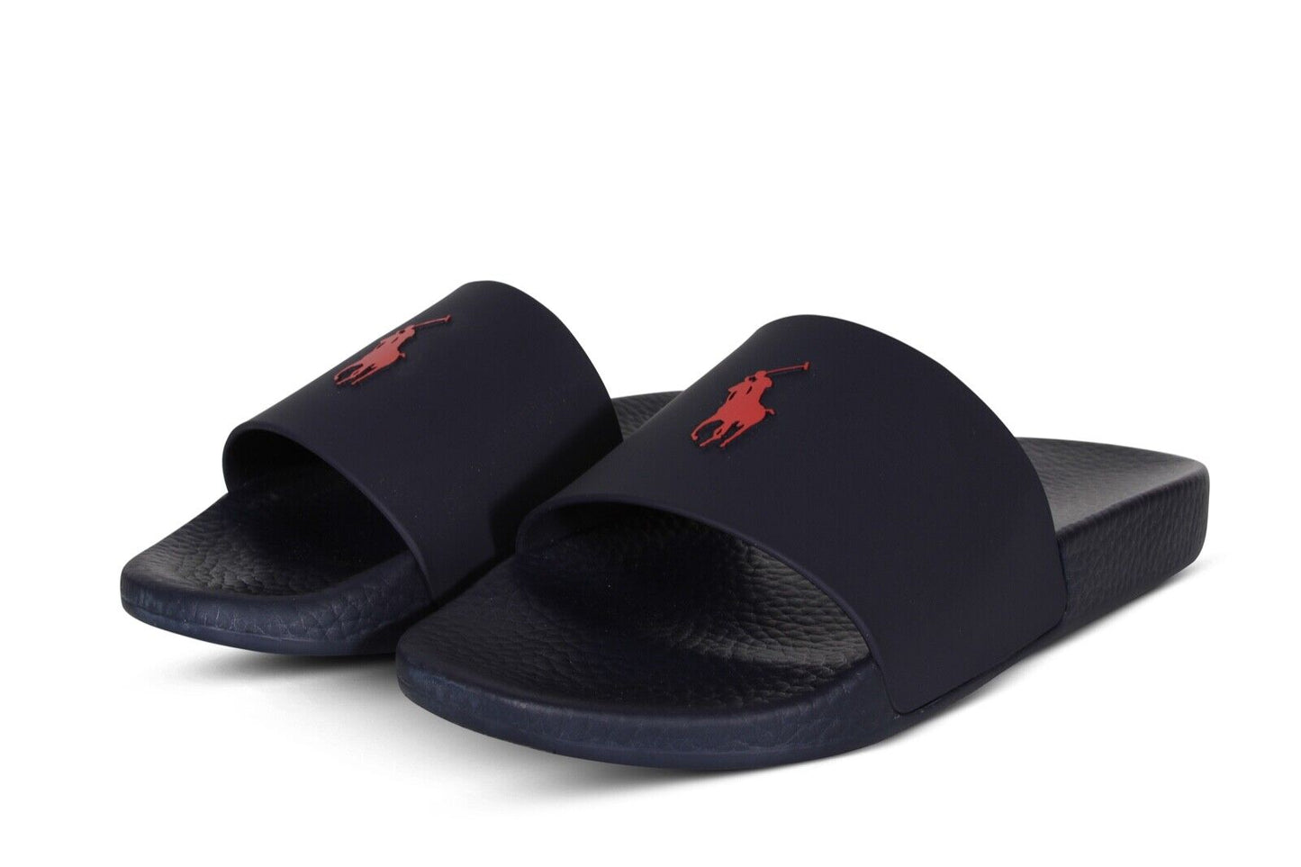 Polo Ralph Lauren Signature Pony Slide in Navy Blue and Red 809852071002