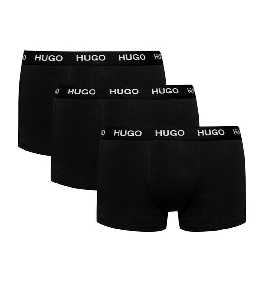 HUGO BOSS Men’s Three-Pack of Trunks with Logo Waistbands in Black 50435463 001