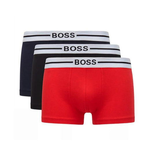 HUGO BOSS Men’s Three-Pack of Stretch Trunks with Logo Waistbands 50460261 977