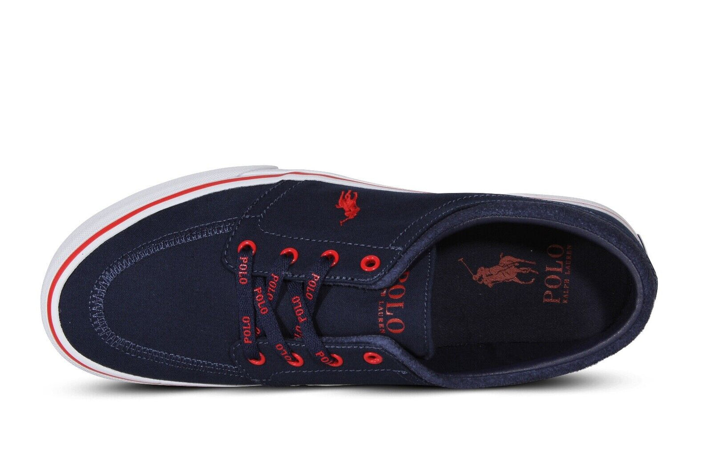 Polo Ralph Lauren Faxon X Men’s Canvas Sneakers in Navy and Red 816841214003