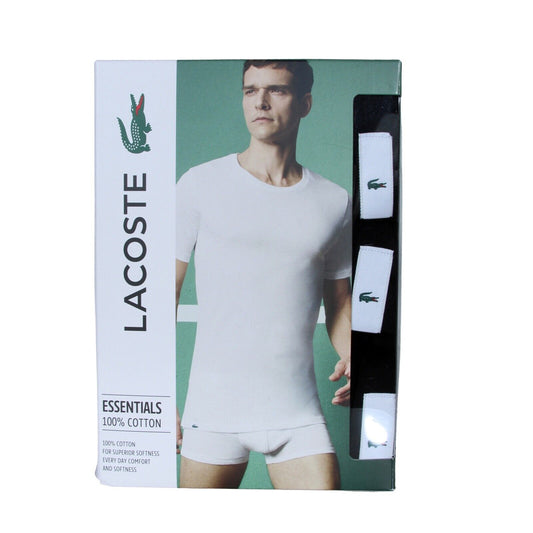 Lacoste Men's Crew Neck Cotton Loungewear T-Shirt 3-Pack in Black TH3321-00 031