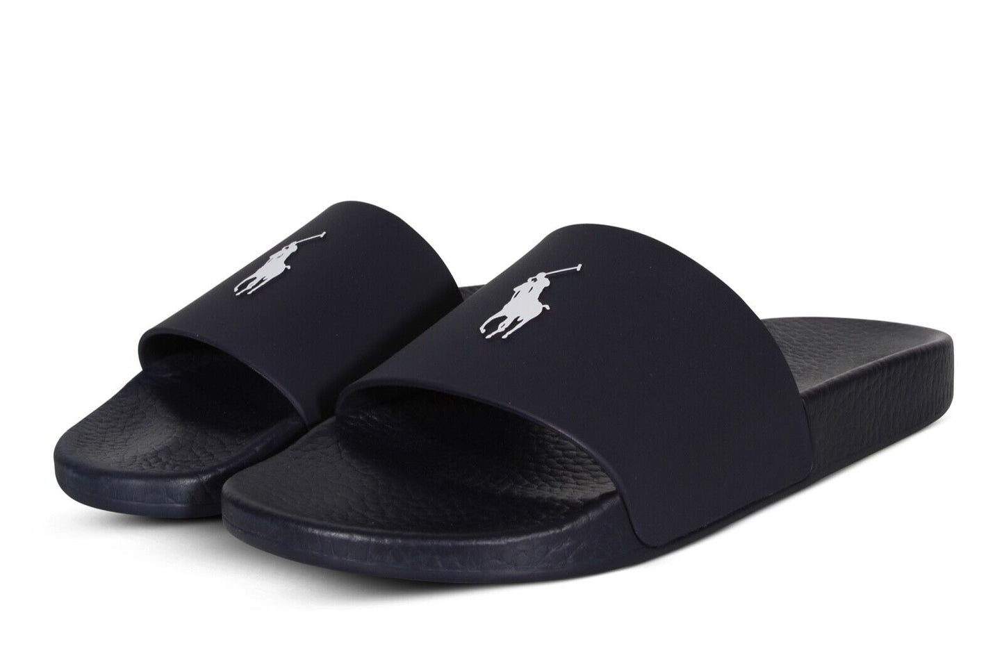 Polo Ralph Lauren Signature Pony Slide in Navy Blue and White 809852071010
