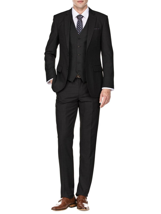 Braveman Men's 3-Piece Slim Fit Suit M300 in Black