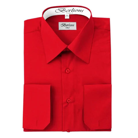 BERLIONI MEN'S FRENCH CONVERTIBLE SOLID SHIRT | N°208 | RED