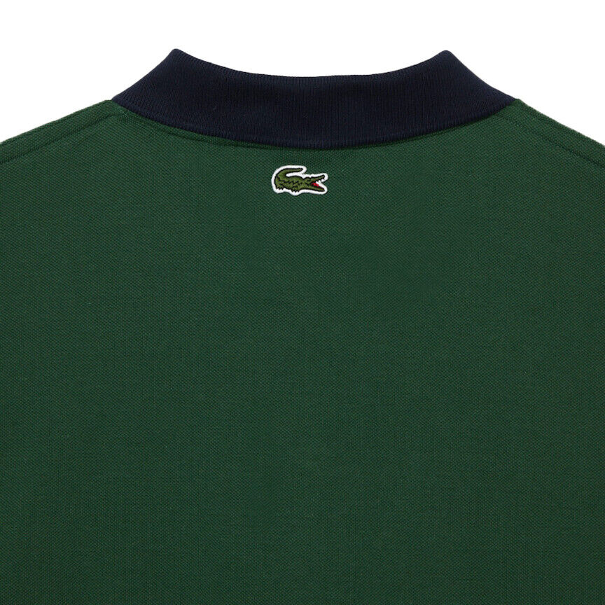 Lacoste Men’s Loose Fit Polo Shirt in Green White and Navy PH7822 51 YUY