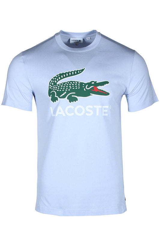Lacoste Men's Cotton Jersey Signature Print T-Shirt in Blue TH1285-51 J2G