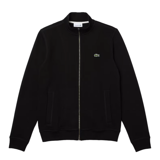 Lacoste Men's Zip-Up Piqué Fleece Jacket in Black SH2178-51 031