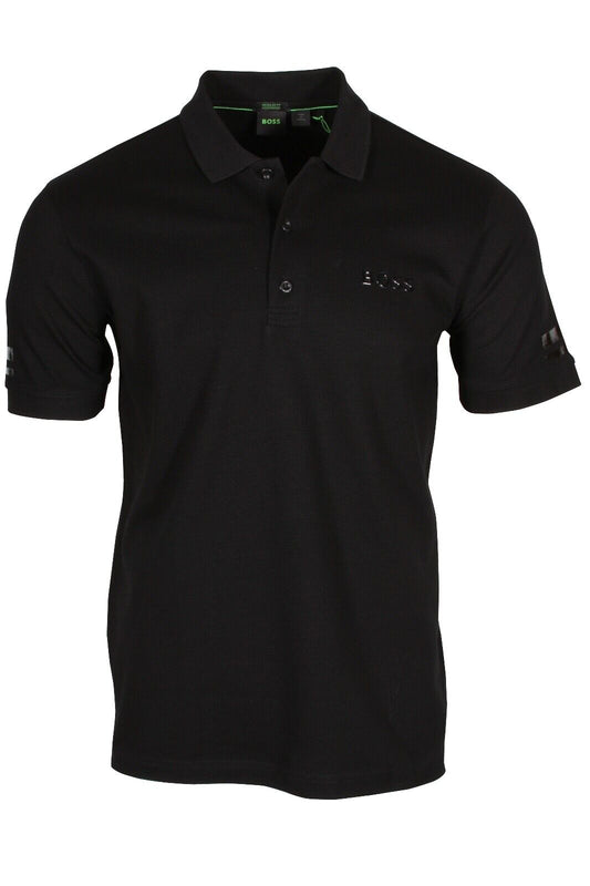 HUGO BOSS Paddy Mirror Men’s Stretch-Cotton Polo Shirt in Black 50501214 001