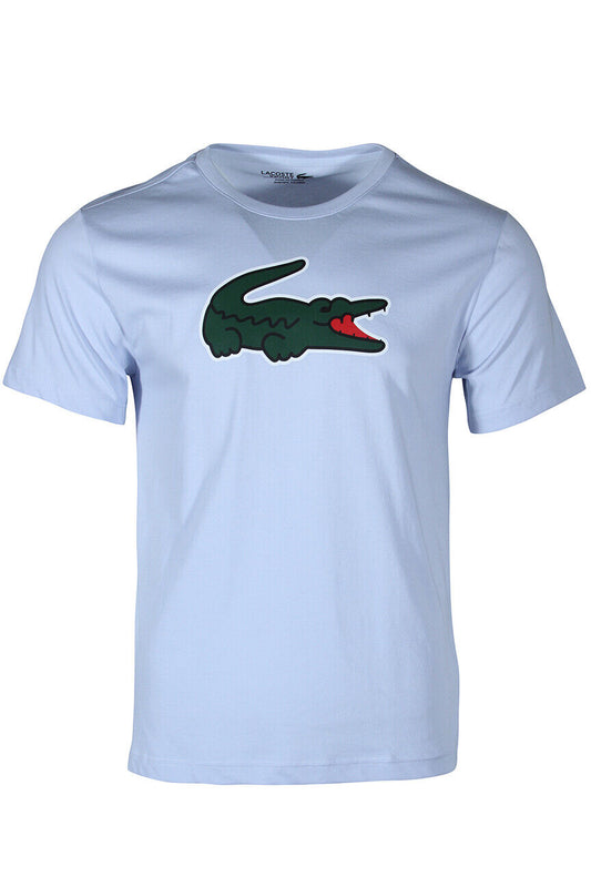 Lacoste Men's Sport Ultra-Dry Croc Print T-Shirt in Blue and Green TH7513-51 IL4