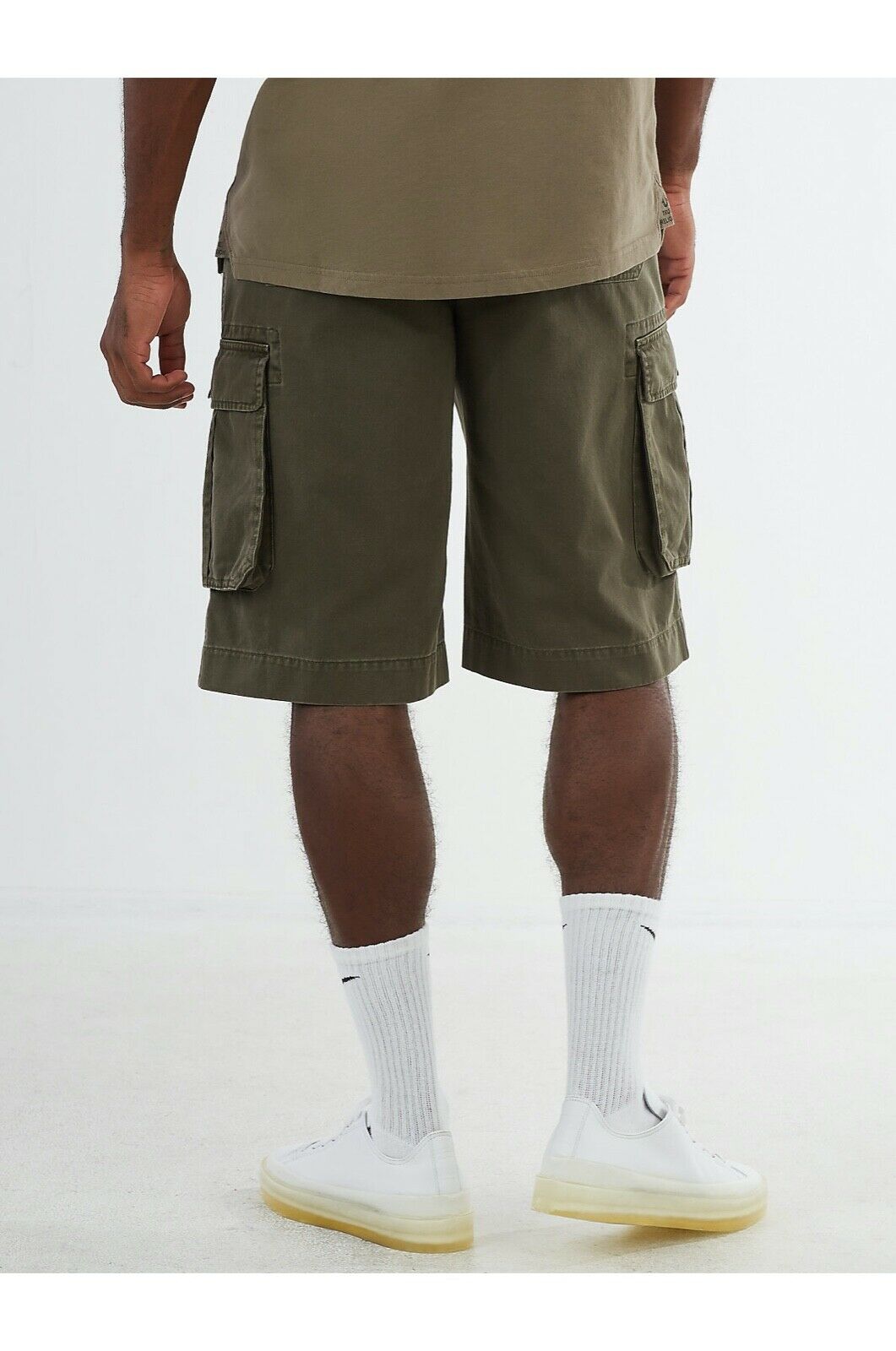 True Religion Men's Cargo Shorts 104821 Militant Green