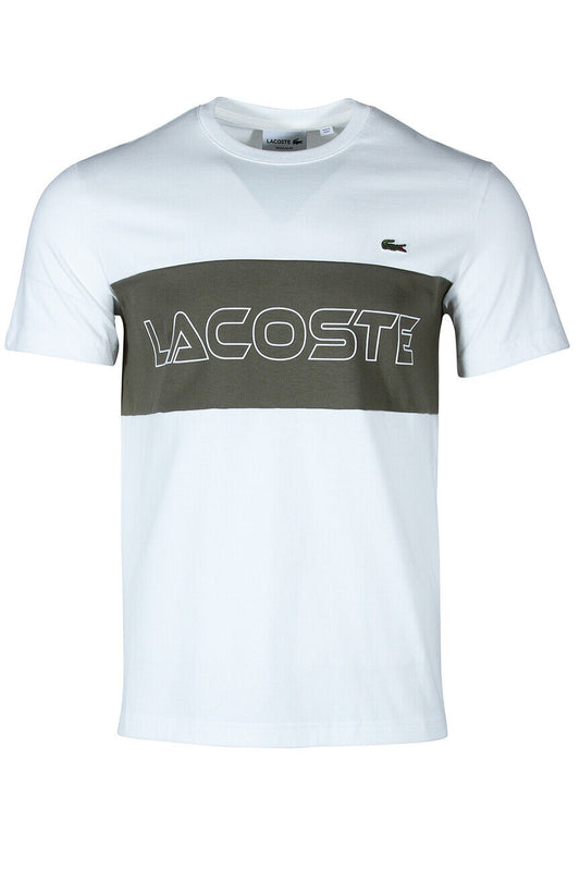 Lacoste Men's Regular Fit Printed T-Shirt in White and Green TH1712-51 IMI