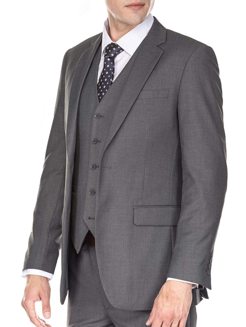 Braveman Men's 3-Piece Slim Fit Suit M300 in Charcoal