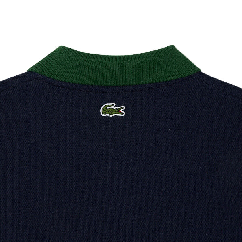 Lacoste Men’s Loose Fit Polo Shirt in Navy White and Green PH7822 51 E3L