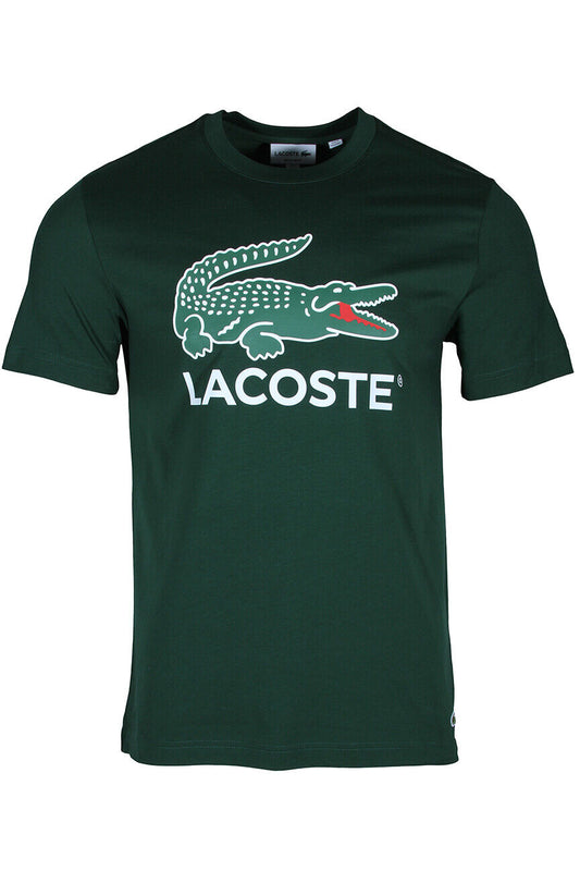 Lacoste Men's Cotton Jersey Signature Print T-Shirt in Green TH1285-51 132